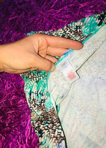 Renkli Yılan Desenli Dantel Detaylı Kadın Mayo - Görsel 5