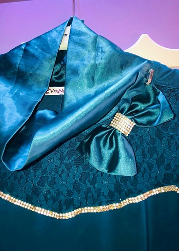 Uzun Kollu Lacivert elbise - Görsel 2