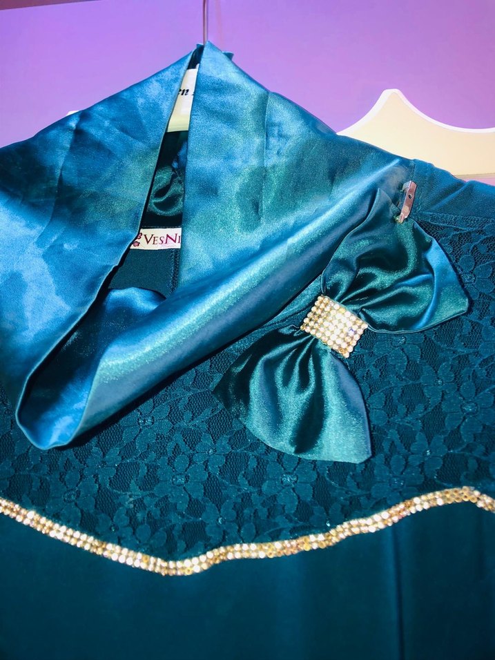 Uzun Kollu Lacivert elbise - Görsel 2