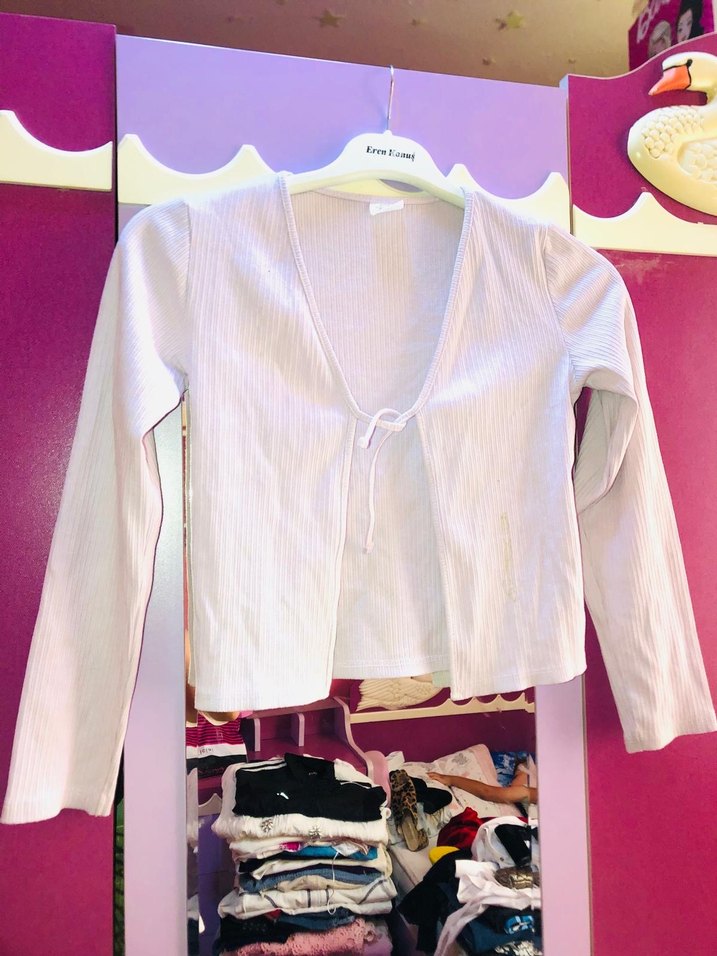 Kız Çocuk lila  Uzun Kollu Bolero - Görsel 2