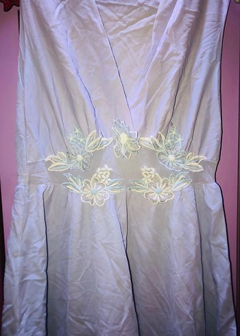 Göbek dekolteli Nakışlı Uzun Bohem Kadın Elbise - Görsel 4