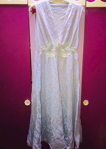 Göbek dekolteli Nakışlı Uzun Bohem Kadın Elbise - Görsel 2