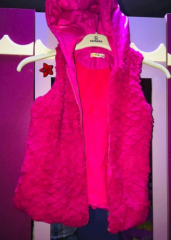 Kız çocuk peluş yelek - Görsel 2