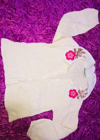 Nakışlı müslin kumaş gömlek - Görsel 2