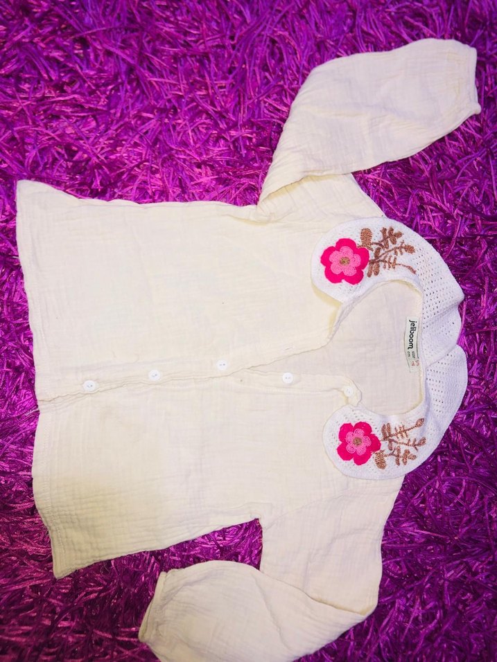 Nakışlı müslin kumaş gömlek - Görsel 2