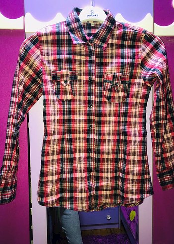 Civil ekoseli kız çocuk gömlek - Görsel 2