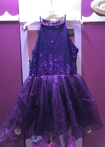 Mor Parlak Tasarımlı elbise - Görsel 3