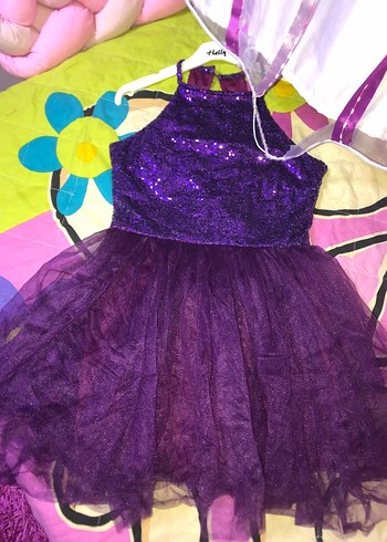 Mor Parlak Tasarımlı elbise - Görsel 4