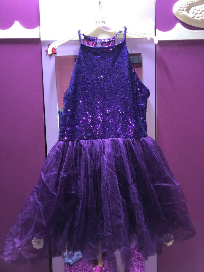 Mor Parlak Tasarımlı elbise - Görsel 3