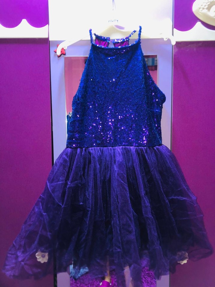 Mor Parlak Tasarımlı elbise - Görsel 5