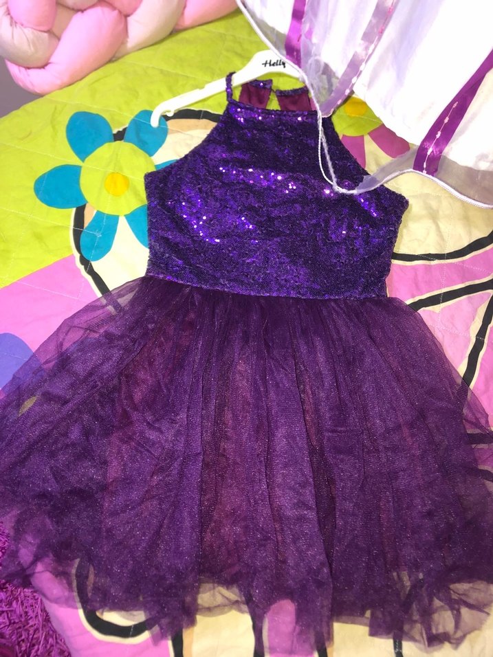 Mor Parlak Tasarımlı elbise - Görsel 4