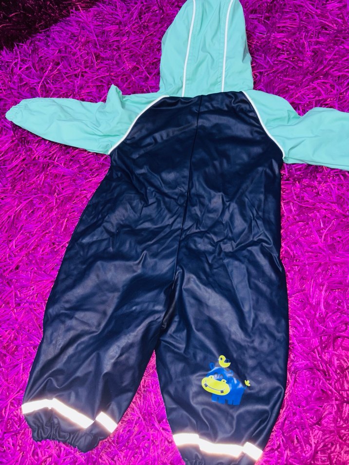 Yağmurluk Astronot Erkek Bebek Mavi Kapüşonlu Tulum - Görsel 3