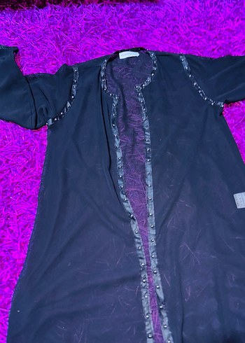 Tül Uzun Gotik Bağlama Desenli Kadın çeket - Görsel 3