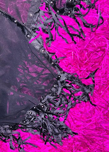 Tül Uzun Gotik Bağlama Desenli Kadın çeket - Görsel 5