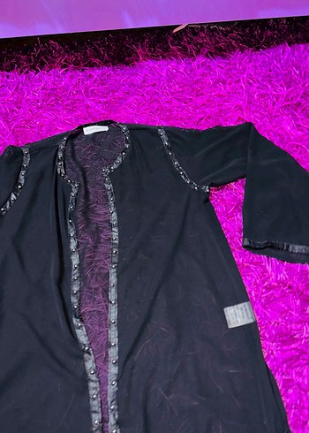 Tül Uzun Gotik Bağlama Desenli Kadın çeket - Görsel 8