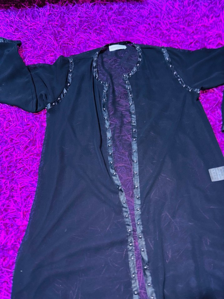 Tül Uzun Gotik Bağlama Desenli Kadın çeket - Görsel 3