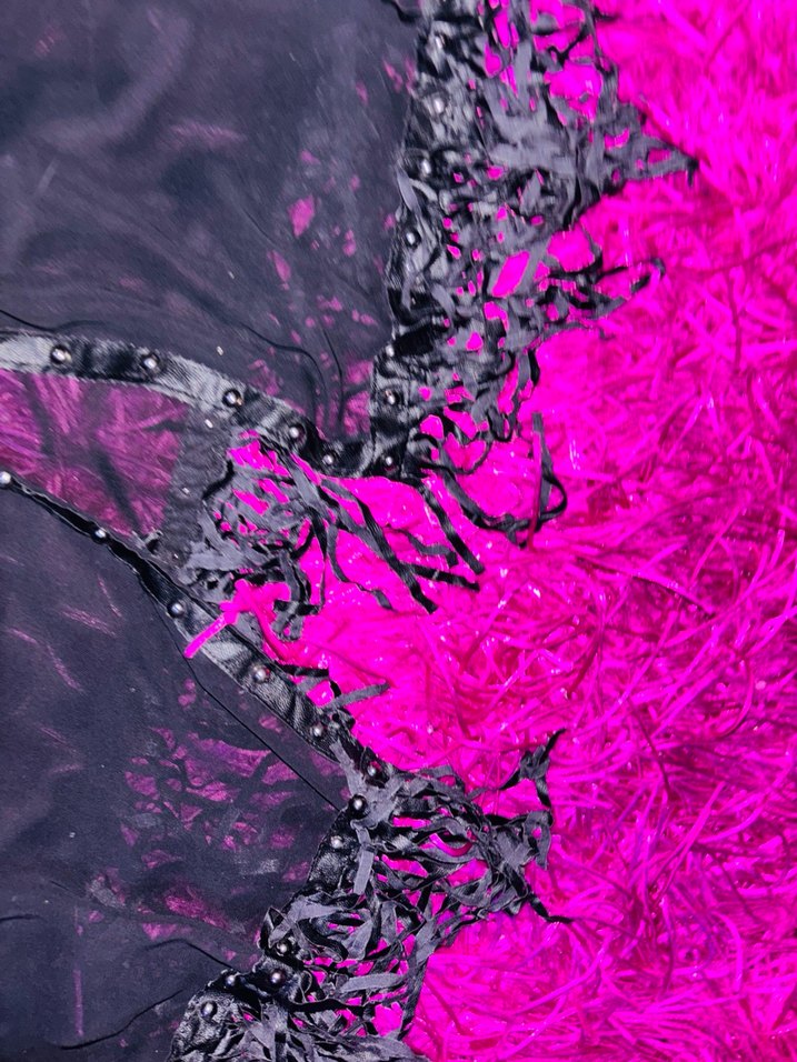 Tül Uzun Gotik Bağlama Desenli Kadın çeket - Görsel 4