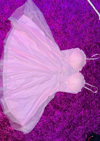 Dantel Detaylı Pembe Midi Abiye - Görsel 2