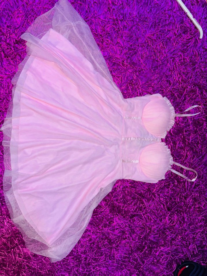 Dantel Detaylı Pembe Midi Abiye - Görsel 2