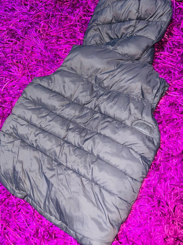 Kız Çocuk Gri Kapüşonlu Kürklü Yelek - Görsel 3