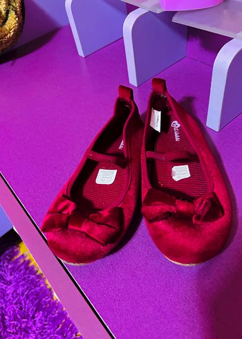 Kız Çocuk Kırmızı Fiyonklu Babet Ayakkabı - Görsel 5