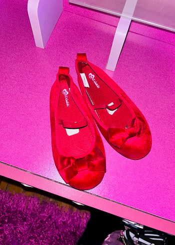 Kız Çocuk Kırmızı Fiyonklu Babet Ayakkabı - Görsel 8