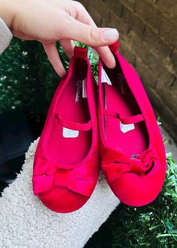 Kız Çocuk Kırmızı Fiyonklu Babet Ayakkabı - Görsel 4