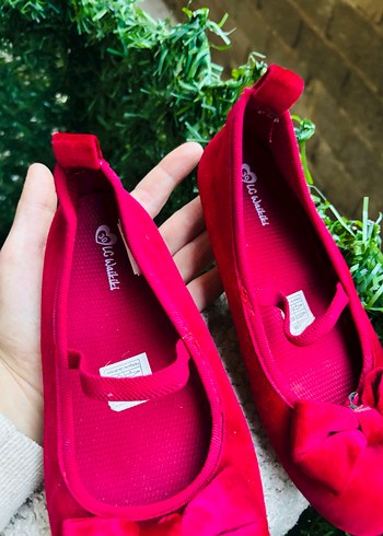 Kız Çocuk Kırmızı Fiyonklu Babet Ayakkabı - Görsel 2