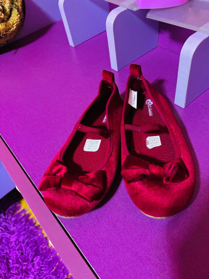 Kız Çocuk Kırmızı Fiyonklu Babet Ayakkabı - Görsel 5