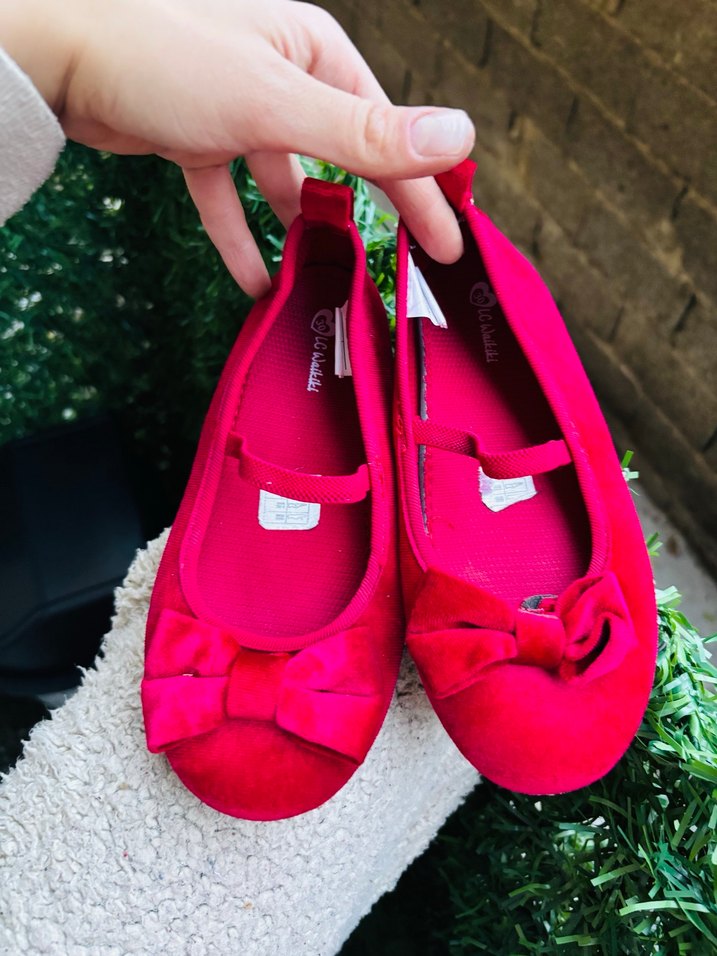 Kız Çocuk Kırmızı Fiyonklu Babet Ayakkabı - Görsel 4