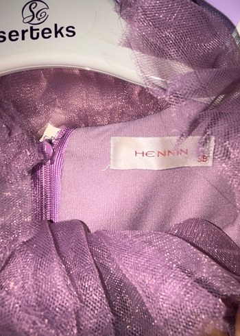 Mor Uzun Kollu Drapeli Kadın Elbise - Görsel 4