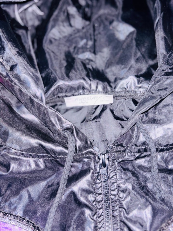 Mor Bağcıklı Kapüşonlu Yağmurluk - Görsel 4