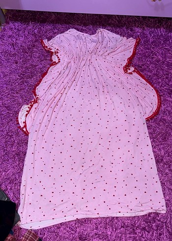 Pembe V Yaka Salaş Uzun Elbise - Görsel 3