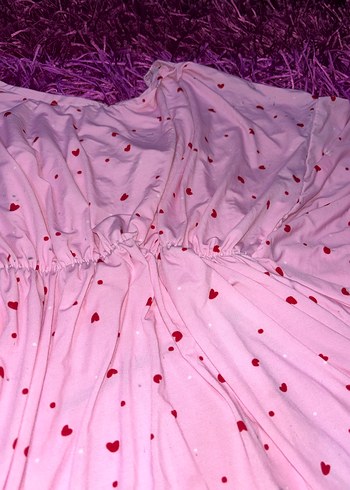 Pembe V Yaka Salaş Uzun Elbise - Görsel 7