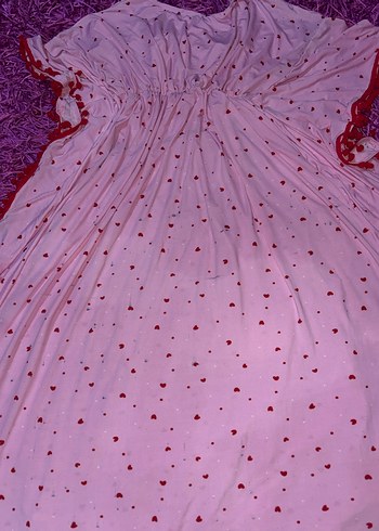 Pembe V Yaka Salaş Uzun Elbise - Görsel 4