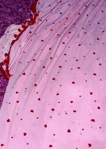 Pembe V Yaka Salaş Uzun Elbise - Görsel 5