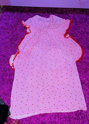 Pembe V Yaka Salaş Uzun Elbise - Görsel 2