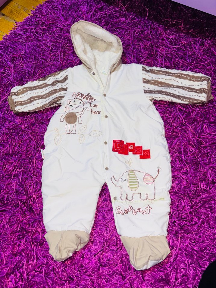 Bebek Nakışlı Kürklü Tulumu - Görsel 2