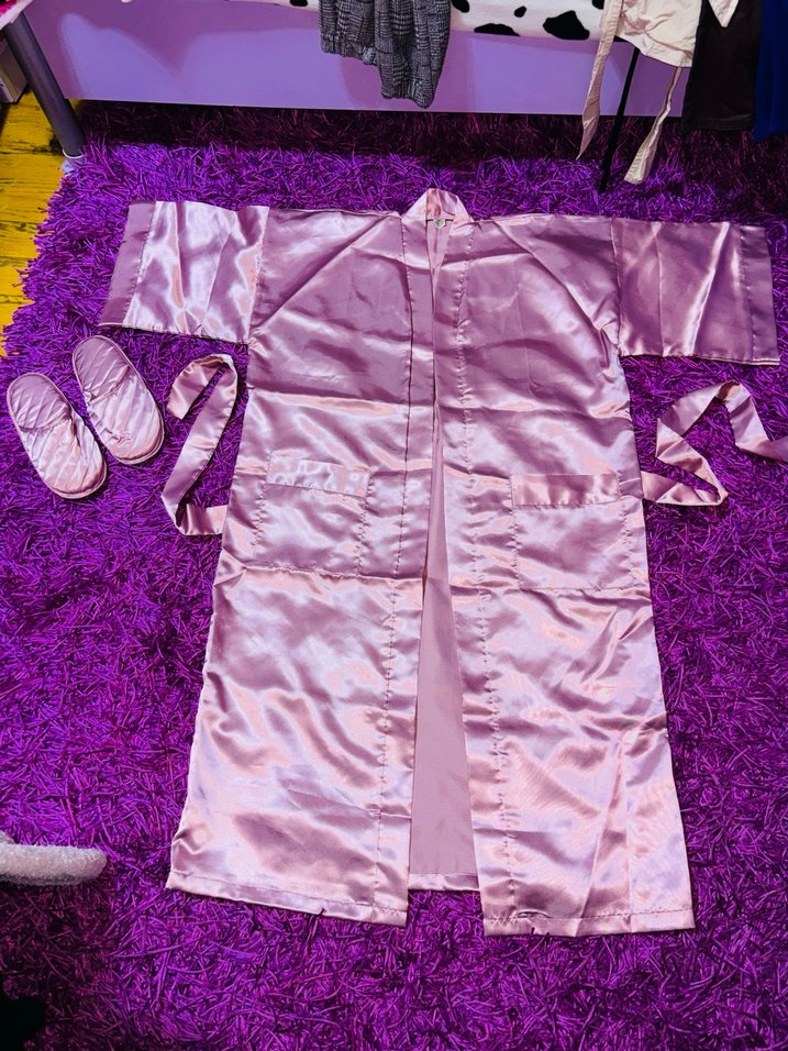 Tyland Naraya Marka Saten Yeni  Kadın Uzun Sabahlık terlik - Görsel 3