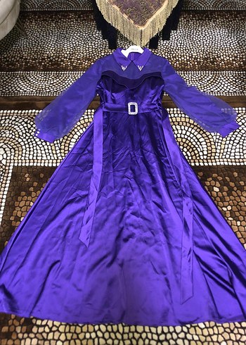 Uzun Mor Gotik Kadın Elbise - Görsel 2