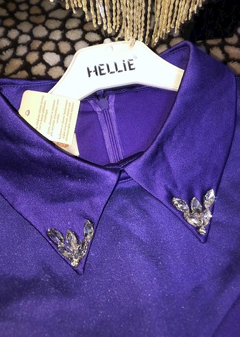 Uzun Mor Gotik Kadın Elbise - Görsel 3