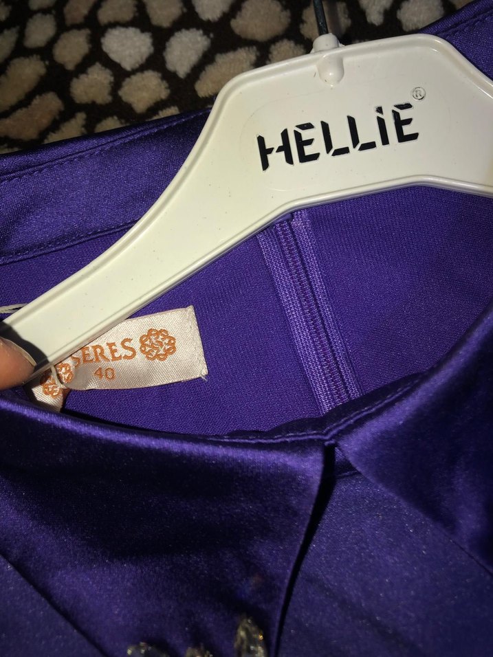 Uzun Mor Gotik Kadın Elbise - Görsel 5