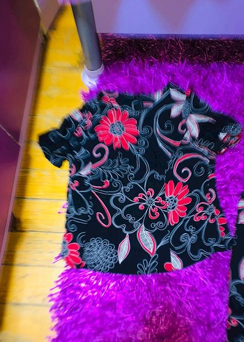 Çiçek Desenli Renkli Uzun Kadın Elbisesi - Görsel 3