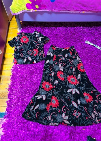 Çiçek Desenli Renkli Uzun Kadın Elbisesi - Görsel 2