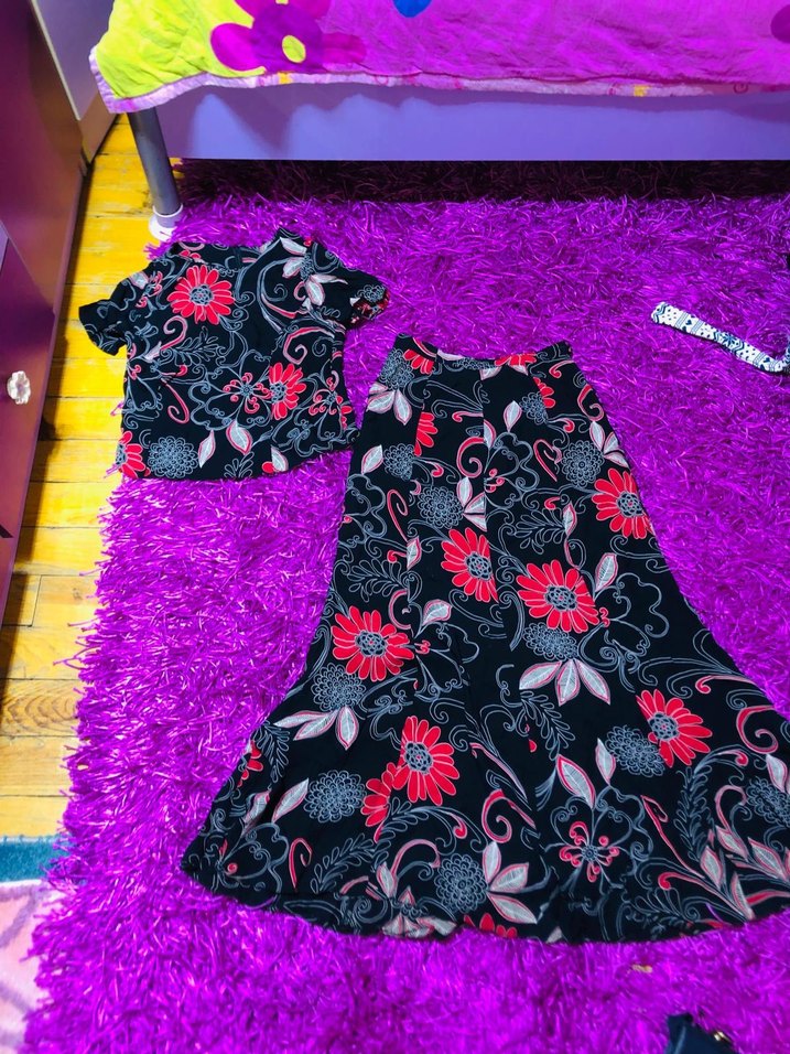 Çiçek Desenli Renkli Uzun Kadın Elbisesi - Görsel 2