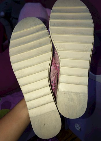 Pembe Nakışlı Bohem Kadın Dolgu Topuk Espadril - Görsel 4