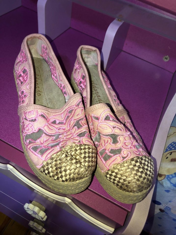 Pembe Nakışlı Bohem Kadın Dolgu Topuk Espadril - Görsel 2