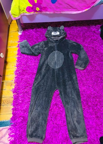 LC Waikiki Koyu Gri Peluş cocuk uyku Tulumu