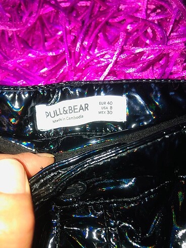 Pull and Bear PULL&BEAR rugan deri pantalon parlak