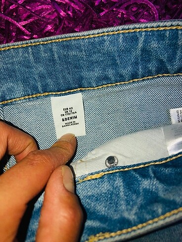 s Beden Denim Yırtmaçlı Kot Etek